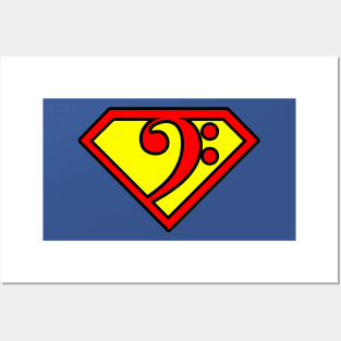 Superbassist - The Super Bass Clef Bassist Design Posters and Art